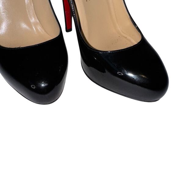 Christian Louboutin Argotik Black Patent Leather Heels Pumps Size 39 - Picture 10 of 14